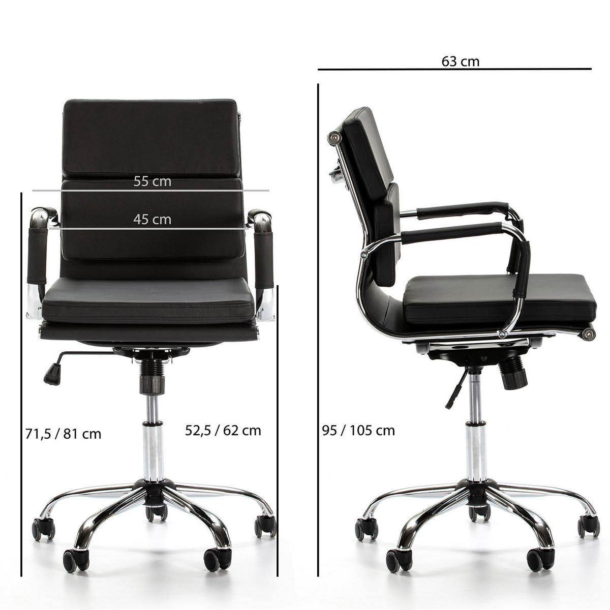 SCAUN ROTATIV Fenix cu funcție de pat, negru - negru, blană (63/95/55cm) - VS Venta-stock