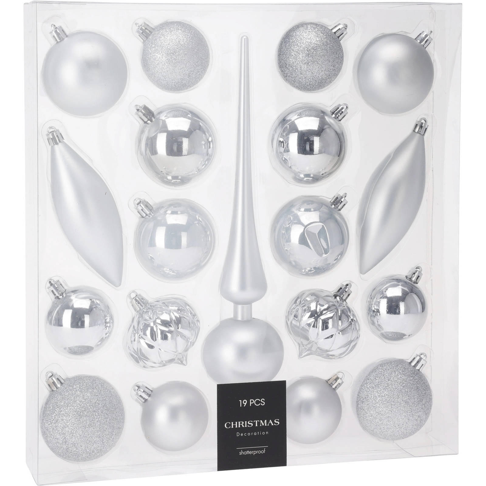 WEIHNACHTSKUGELN Spitze 19er-Set - Silberfarben, Kunststoff (30.2/32.2/6cm) - Home Styling Collection