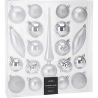 WEIHNACHTSKUGELN Spitze 19er-Set - Silberfarben, Kunststoff (30.2/32.2/6cm) - Home Styling Collection