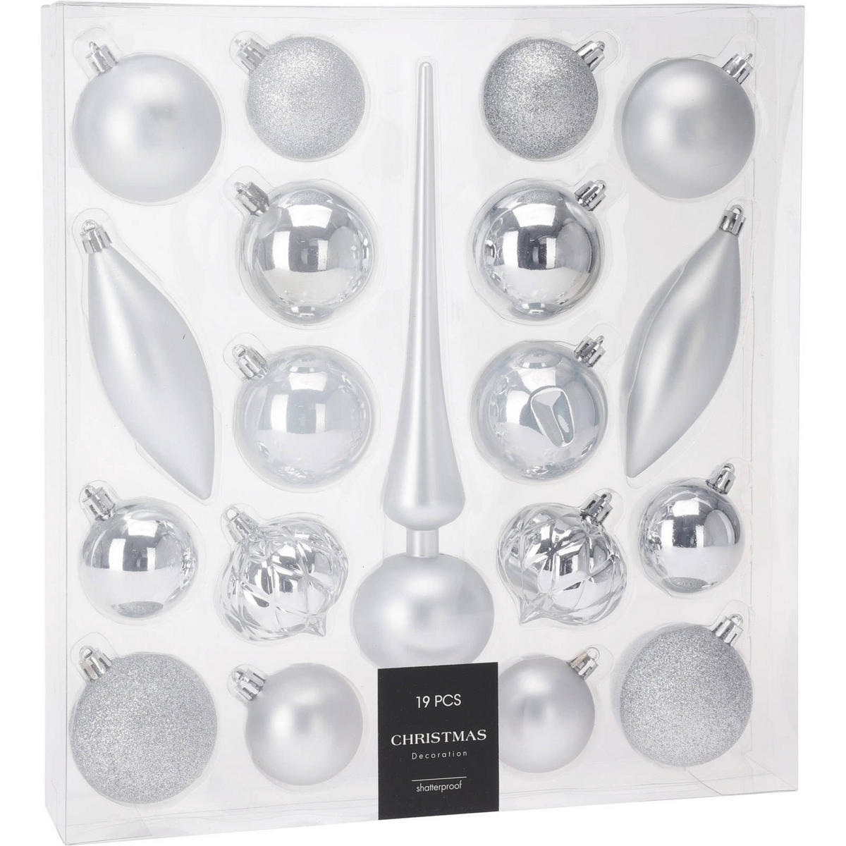 WEIHNACHTSKUGELN Spitze 19er-Set - Silberfarben, Kunststoff (30.2/32.2/6cm) - Home Styling Collection