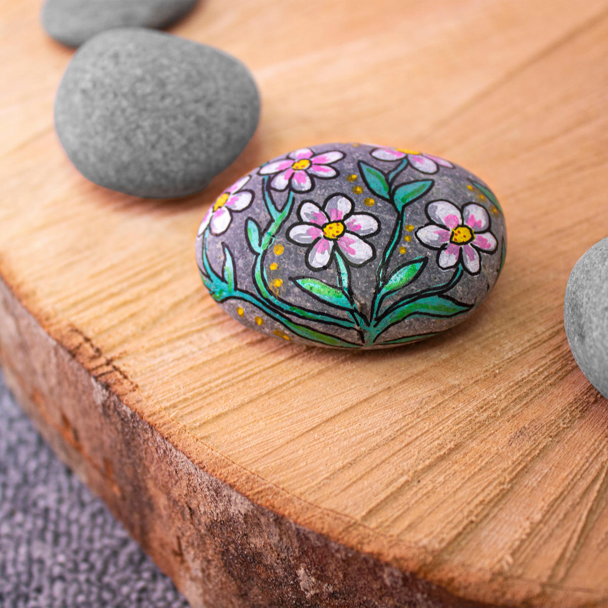 MALSTEINE - Grau, Stein (9/2/5cm) - Relaxdays