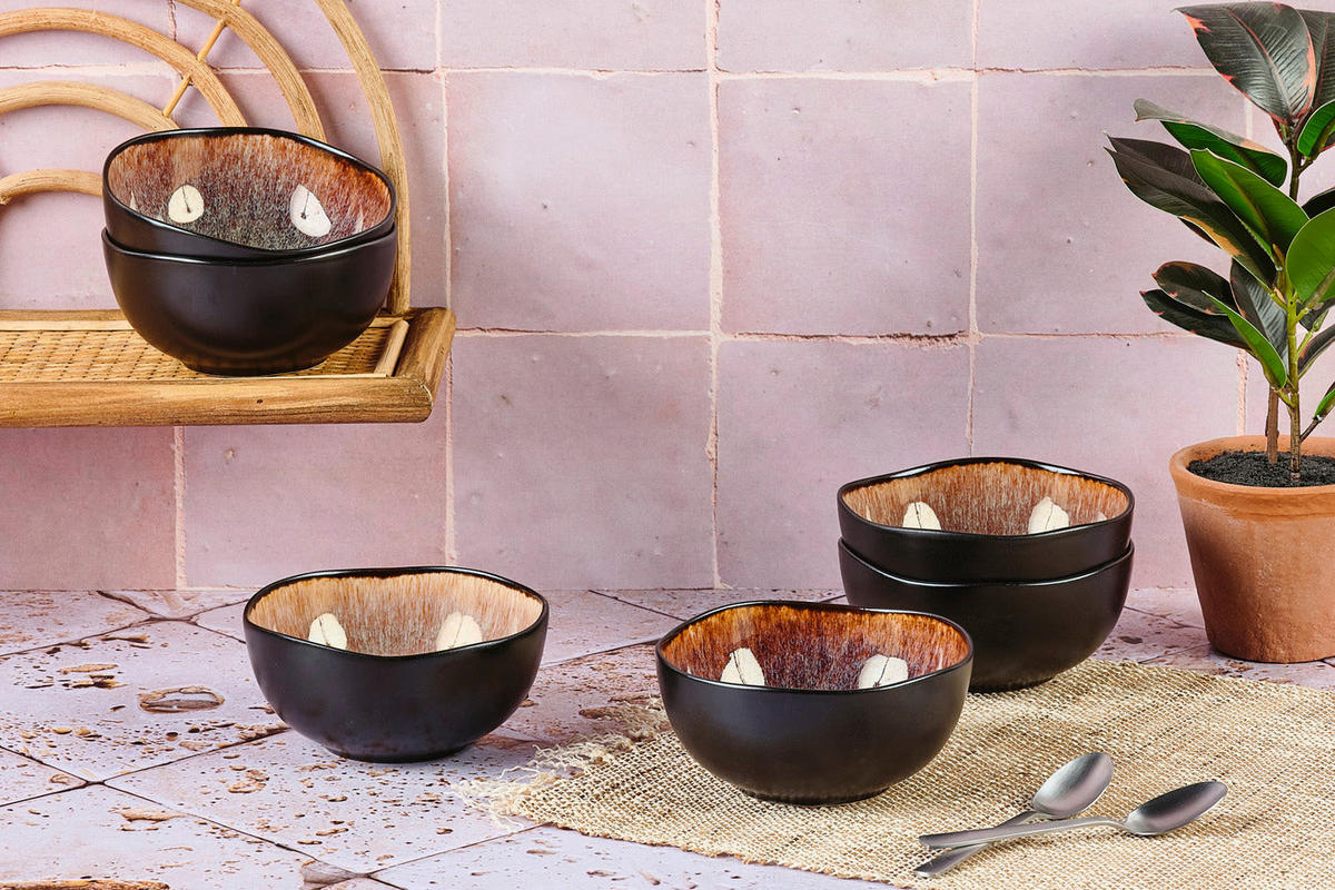 SCHALEN Iris Ø12cm - 6er-Set - Wildbraun - Braun, Keramik (12cm) - Björn