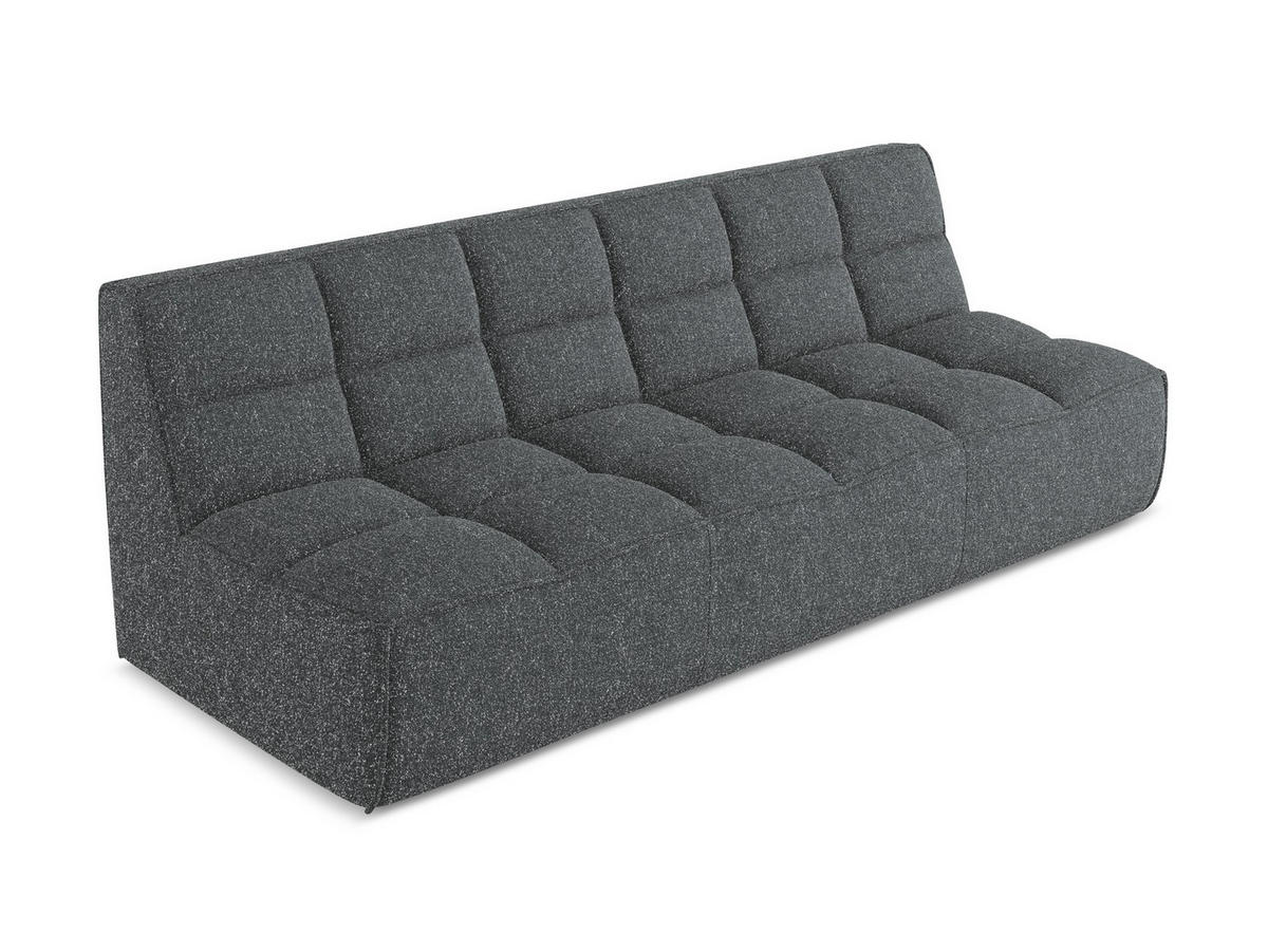 3-SITZER SOFA Strukturstoff Stoff Grau - Schwarz/Graphitfarben, Kunststoff/Textil (210/75/93cm) - Makamii