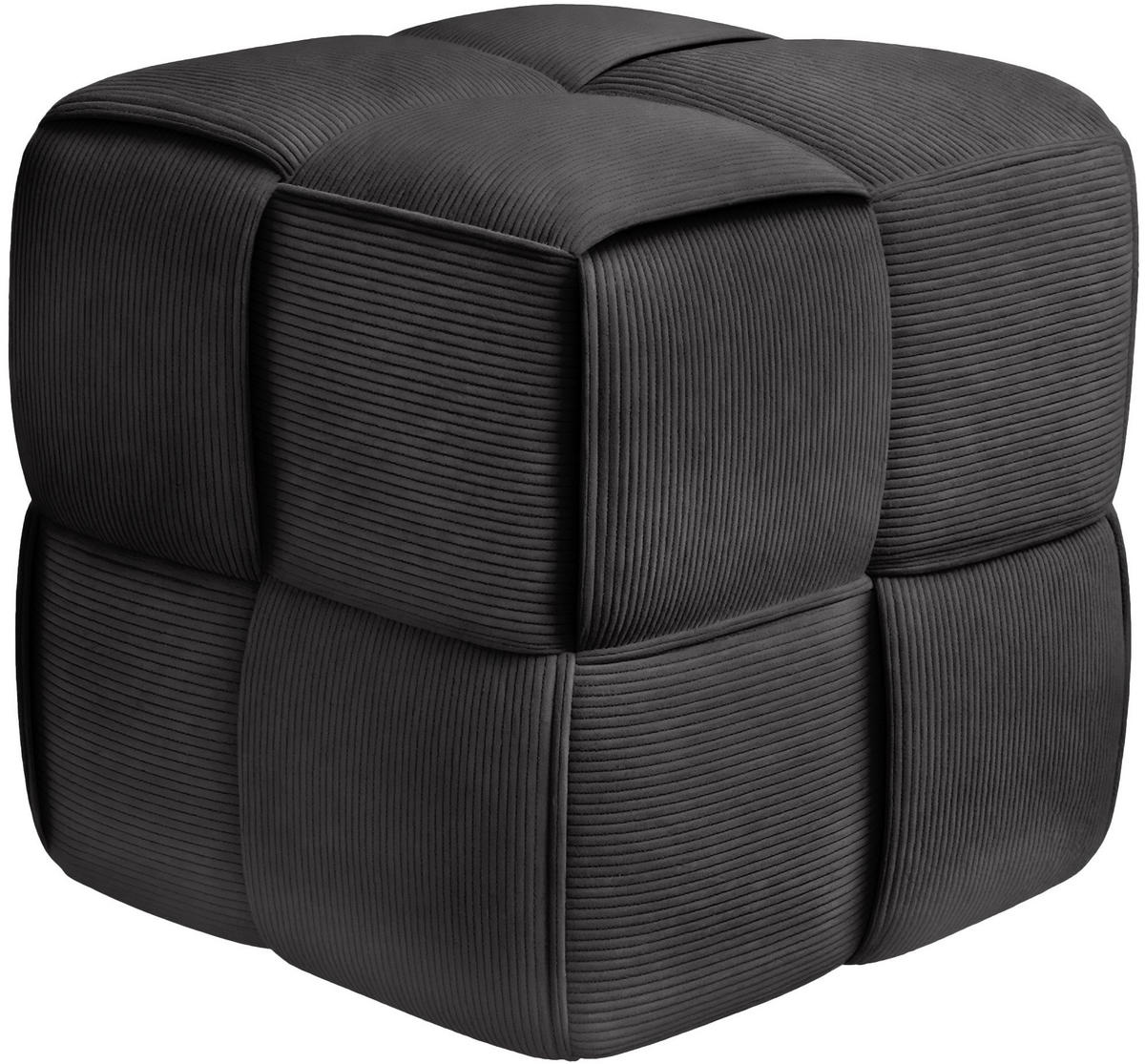 SITZWÜRFEL eckig 40/40/40 cm Cord Dunkelgrau - Dunkelgrau, Kunststoff/Textil (40/40/40cm) - CLP