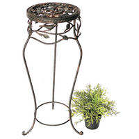 BLUMENHOCKER 65 cm Metall Schwarz Rund 18215 - Braun, Metall (23/65/23cm) - DanDiBo