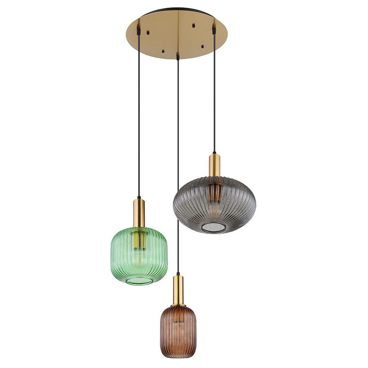 HÄNGELEUCHTE Glas bunt - Multicolor, Glas (55/55/130cm) - Globo Lighting