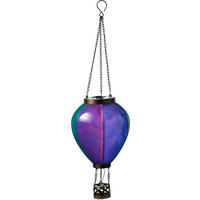 LED-SOLAR-LATERNE - Heißluftballon-Design aus robustem Kunststoff für stimmungsvolle Gartenbeleuchtung, wetterfest - Blau, Kunststoff (19/19/58cm) - Northpoint