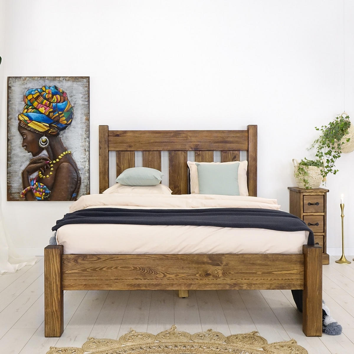BETT aus Massivholz Rustyk Mieszko II 140x200 - Dunkelbraun, Holz (140/200cm) - Seart
