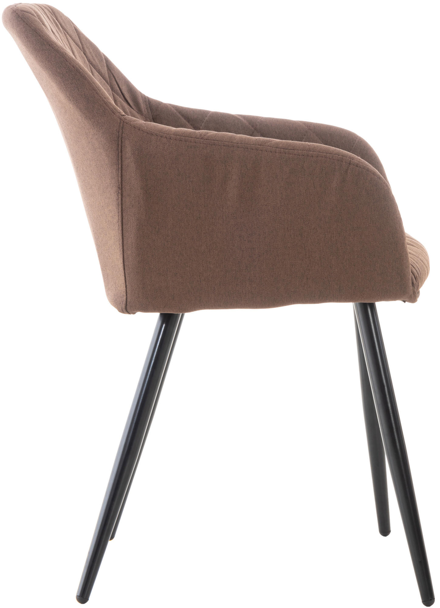 ESSZIMMERSTUHL Shyva Stoff, Gestell Metall matt Schwarz Braun - Schwarz/Braun, Textil/Metall (47/84/44cm) - TPFLiving