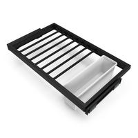 HOSENTRÄGER, 1 Tablett und sanft schließendem Gleitrahmen für Kleiderschränke, verstellbar, Modul 800mm, Schwarz texturiert 7er-set - Schwarz, Metall (77.5/15/52.5cm) - EMUCA
