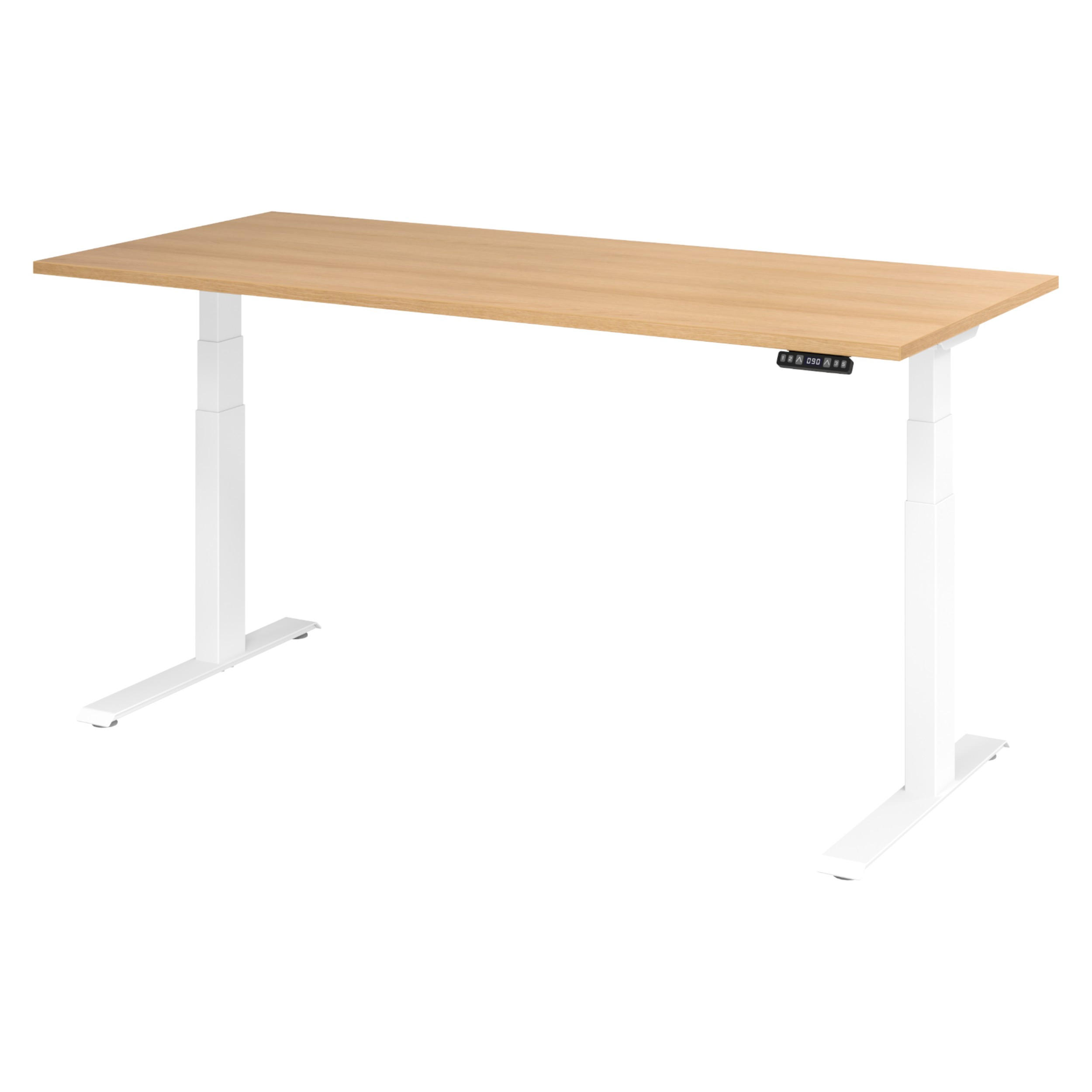 bümö Schreibtisch Eiche, Weiß 180x74x80 cm