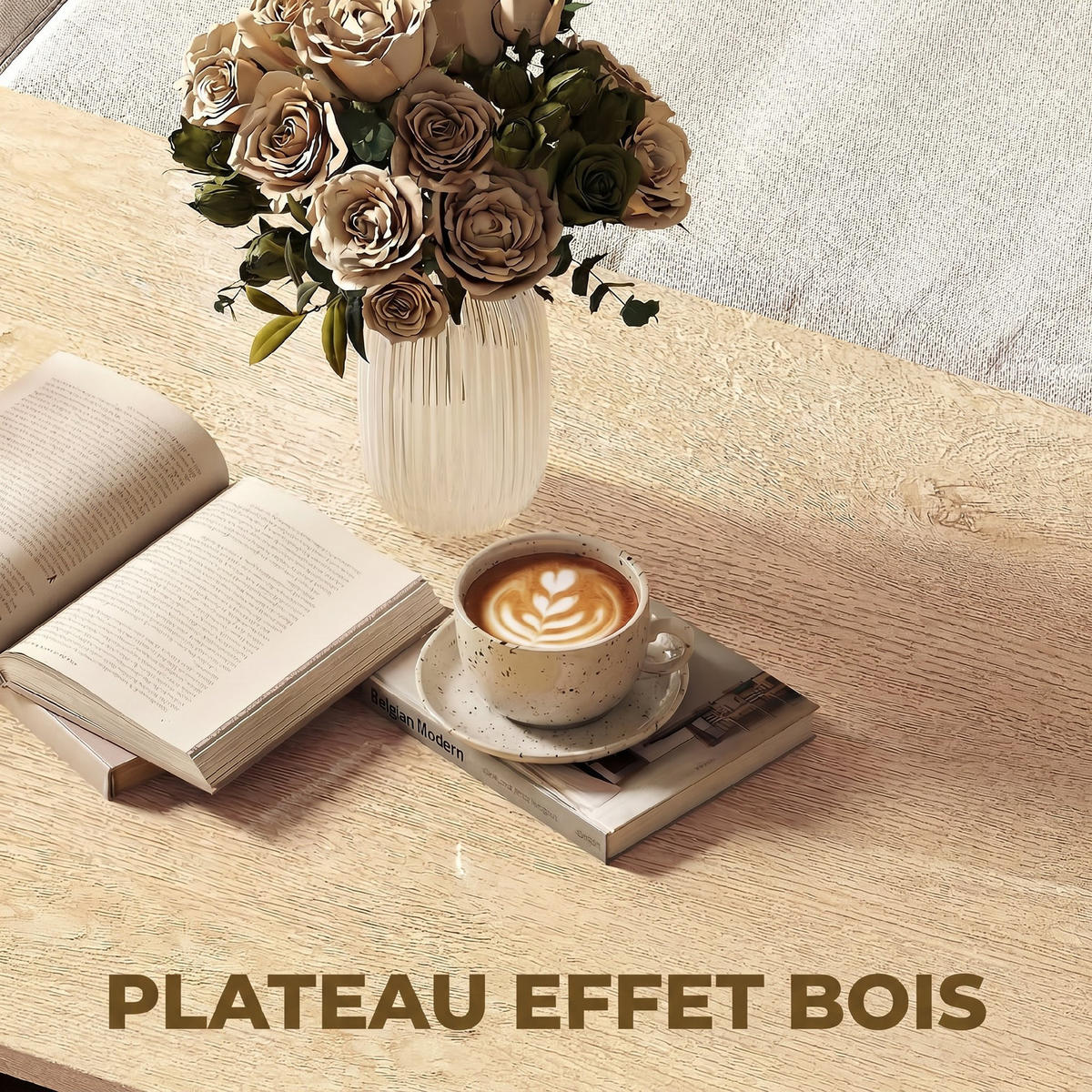 COUCHTISCH Beige 1 Stück - Beige, Kunststoff (95/55/50cm) - GiPP