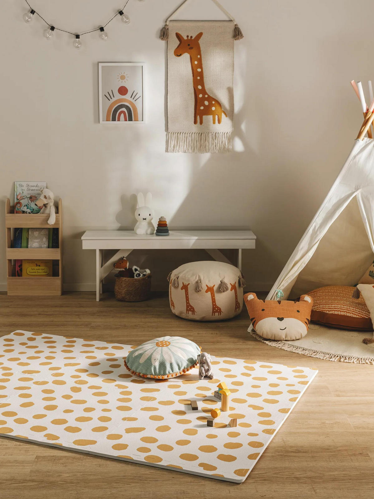 HRACÍ podložka Savannah Krémová/Žlutá 120x180 cm - krémová, textil/umělá hmota (120/180cm) - Lytte