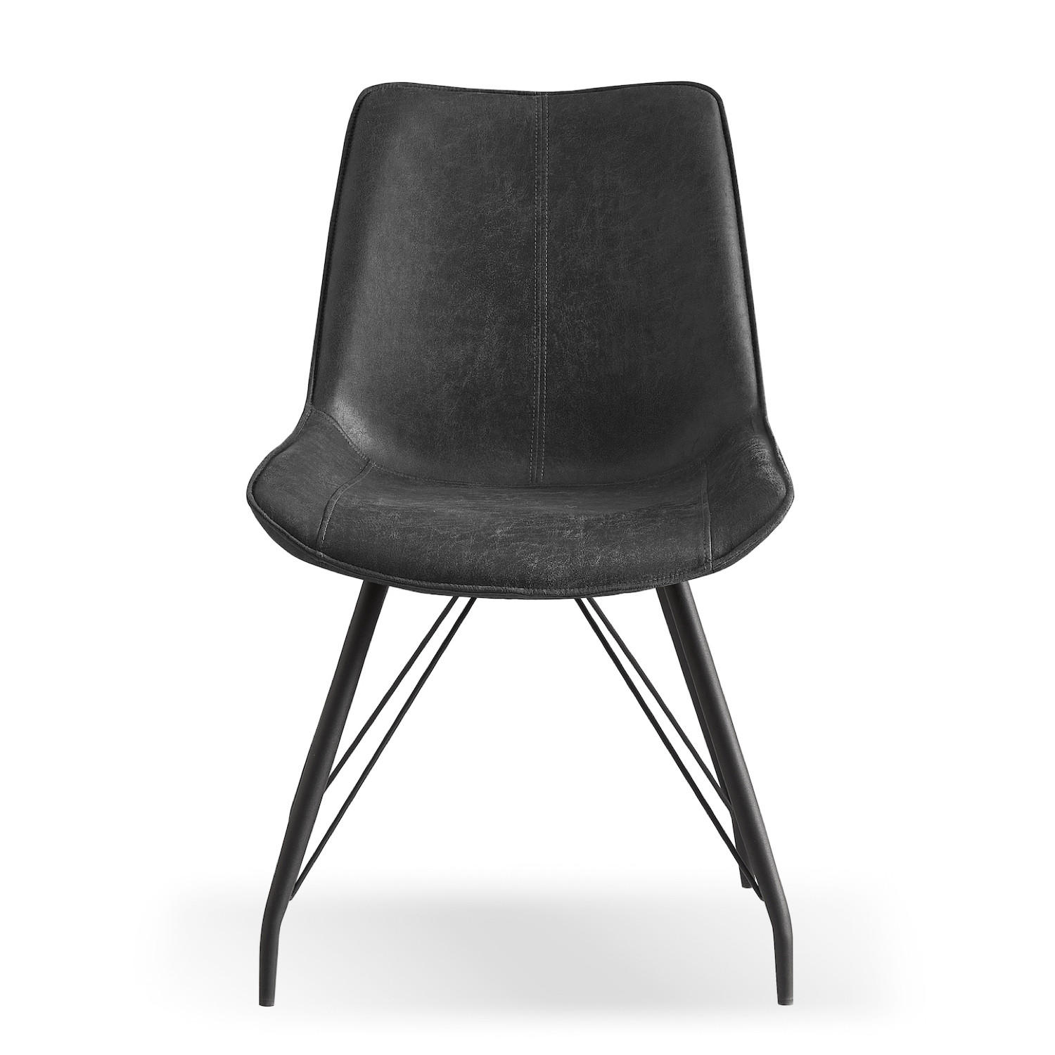 STUHL MATS Anthrazit 2 Stück - Anthrazit, Textil/Metall (53/87/62cm) - B&D Home