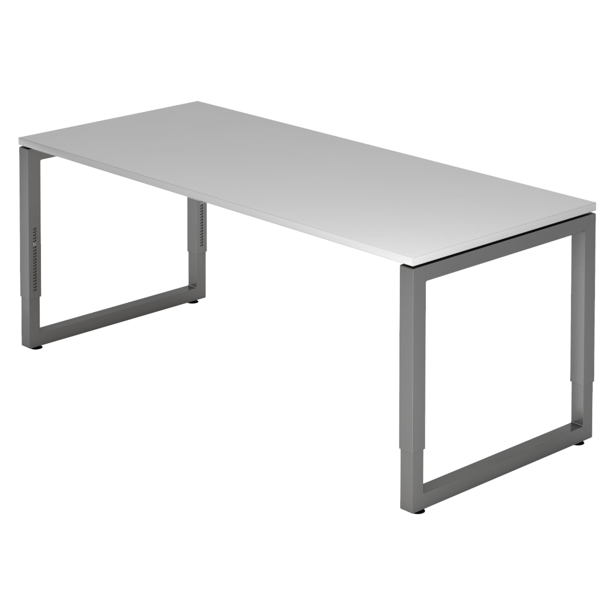 SCHREIBTISCH Serie-R 80/180/74 cm in Grau/Graphitfarben - Graphitfarben/Grau, Holzwerkstoff (80/180/74cm) - bümö