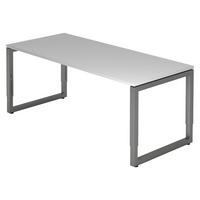SCHREIBTISCH Serie-R 80/180/74 cm in Grau/Graphitfarben - Graphitfarben/Grau, Holzwerkstoff (80/180/74cm) - bümö