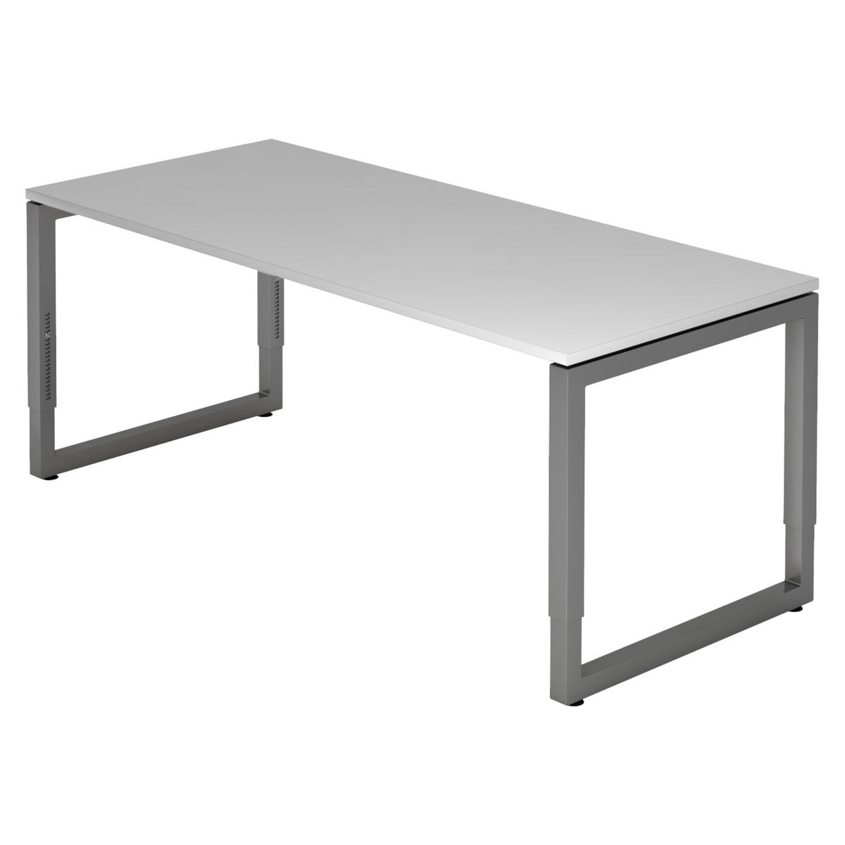 SCHREIBTISCH Serie-R 80/180/74 cm in Grau/Graphitfarben - Graphitfarben/Grau, Holzwerkstoff (80/180/74cm) - bümö