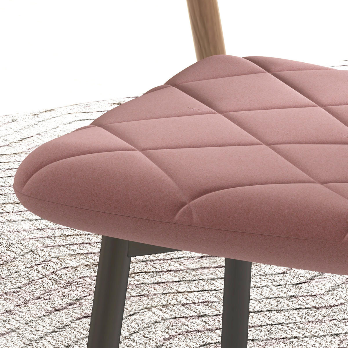 ESSZIMMERSTÜHLE 4er Set Küchenstuhl mit Rückenlehne, Samtoptik, Sessel 45 x 54 x 87 cm Rosa - Pink, Textil (45/87/54cm)