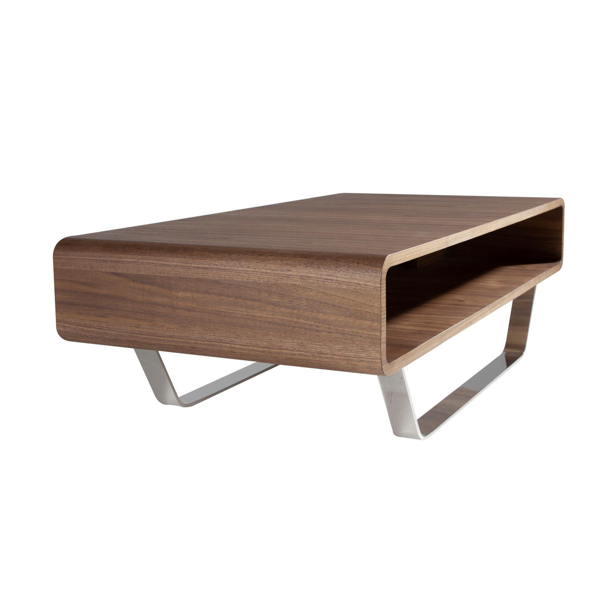 COUCHTISCH Rechteckig Walnuss , Stahl 120/60/36 cm - Edelstahlfarben/Nussbaumfarben, Holz/Metall (60/120/36cm) - ANGEL CERDA