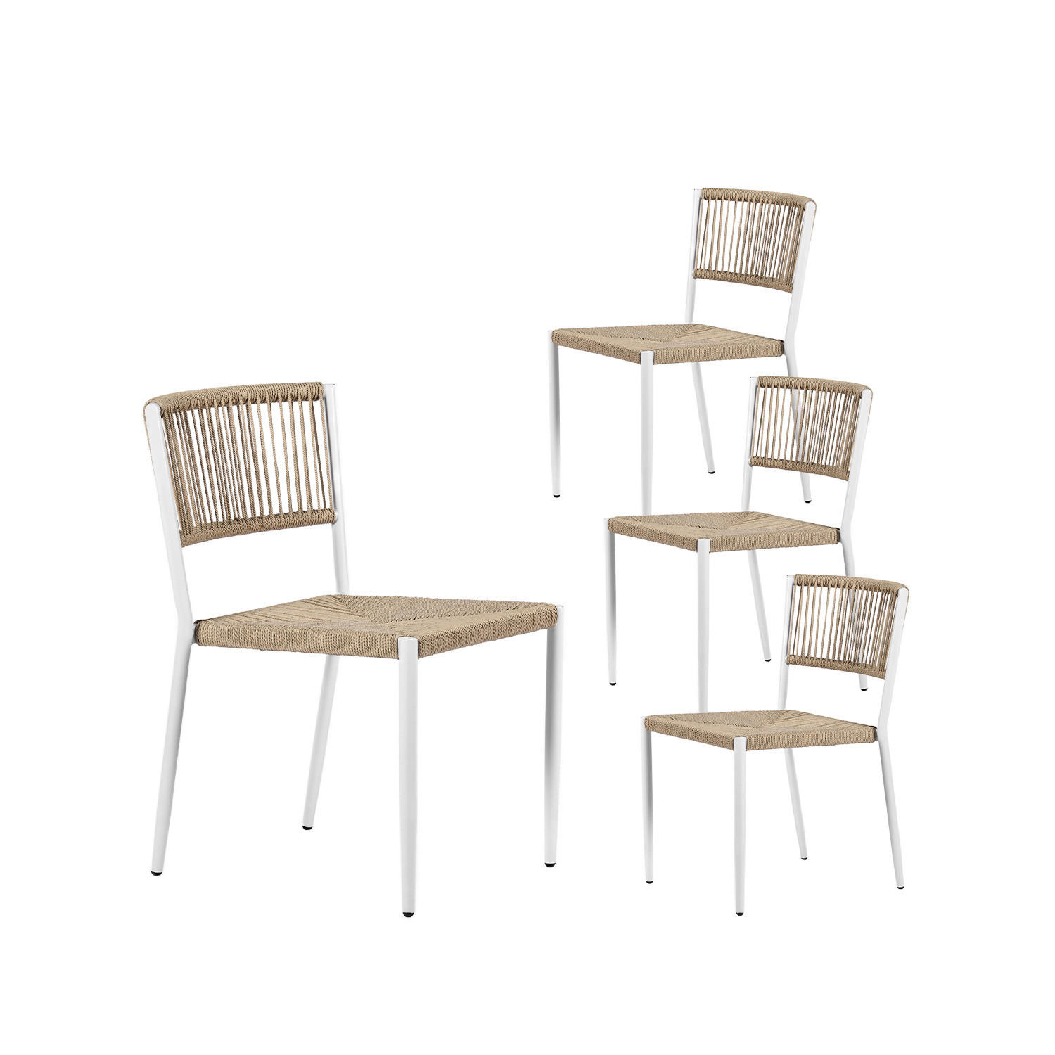 GARTENSTUHL Kale Beige 53 cm x 79 cm 4er-Set - Beige, Kunststoff (53/79/60cm) - Klast Home