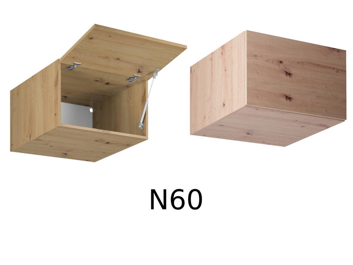 KÜCHENZEILE 340 - Langen KL1-M340 in Beige/Artisan Eiche - Beige/Schwarz, Holz (340/212/58cm)