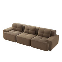 SOFA modular mit Tiefsitz Cord Brown - Braun, Kunststoff (104/69/293cm) - Meubliv
