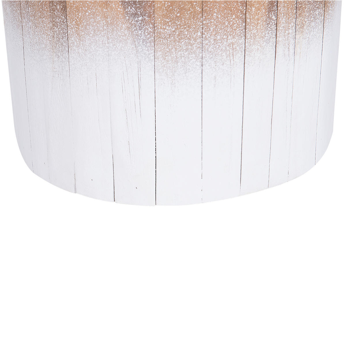 NACHTTISCH Teakholz hellbraun/weiß 30 cm Movas - Hellbraun/Weiß, Holz (30/30/44cm) - Beliani