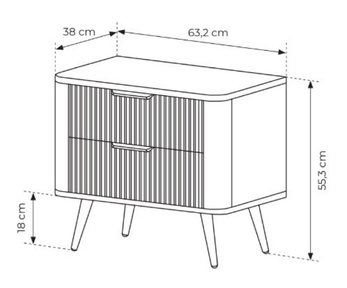 NACHTTISCH Weiss Lena - Weiß, Holzwerkstoff (63.2/55.3/38cm) - Sepro Meble