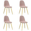 ESSZIMMERSTÜHLE 4 Stk. Rosa Samt 45*53.5*83cm - Pink, Metall (45/83/53.5cm) - ZMH