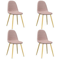 ESSZIMMERSTÜHLE 4 Stk. Rosa Samt 45*53.5*83cm - Pink, Metall (45/83/53.5cm) - ZMH