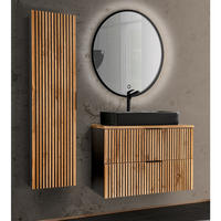 BADMÖBEL-SET 3-TLG. Xanten-56 - Braun, Holzwerkstoff (130/200/47cm) - Lomado