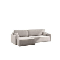 SCHLAFSOFA Carlos L-Form, Ecksofa Mit Bettkasten Und Schlaffunktion Stoff Salvador Rechts Hellbeige - Creme, Holz/Textil (250/83/142cm) - Kaiser Möbel