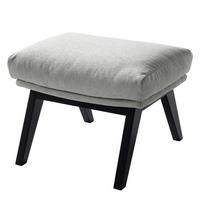 POLSTERHOCKER - Hellgrau/Schwarz, Eichenholz/Textil (54/41/41cm) - home24