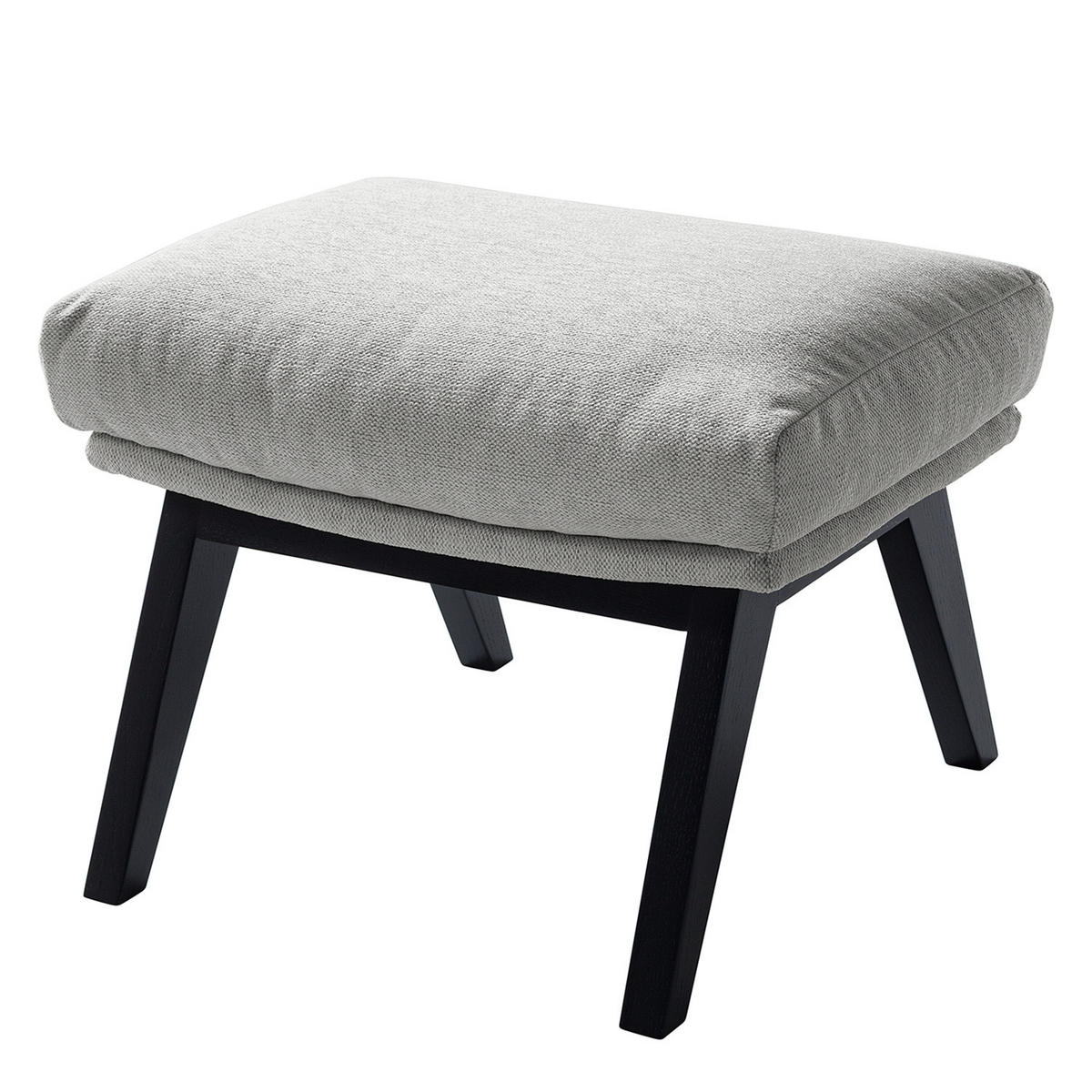 POLSTERHOCKER - Hellgrau/Schwarz, Eichenholz/Textil (54/41/41cm) - home24