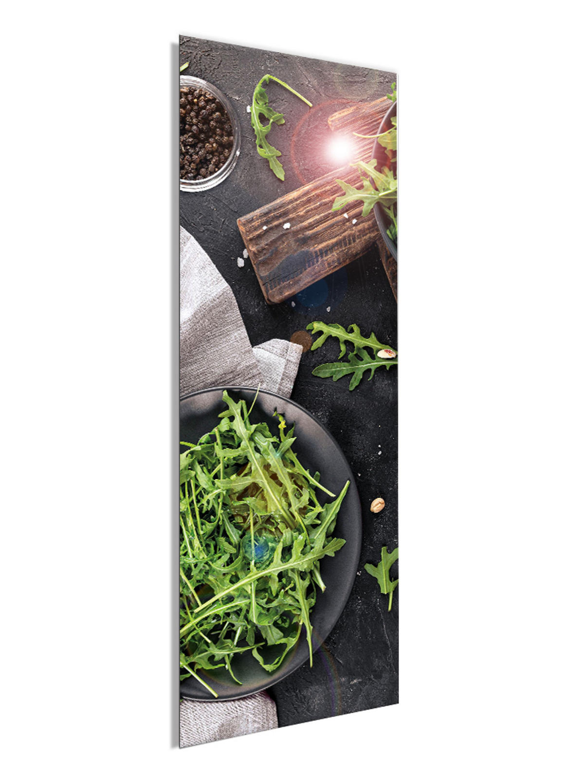 GLASBILD 30x80 cm Küche modern grün - Grau/Grün, Glas (30/80cm) - artissimo