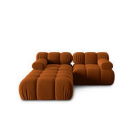 MODULARES-SOFA Bellis aus Samt terrakotta 3 Sitzplätze - Terra cotta, Textil (188/63/188cm) - Micadoni