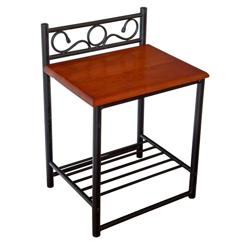 Homestyle4u Nachttisch Schwarz 45x64x35 cm