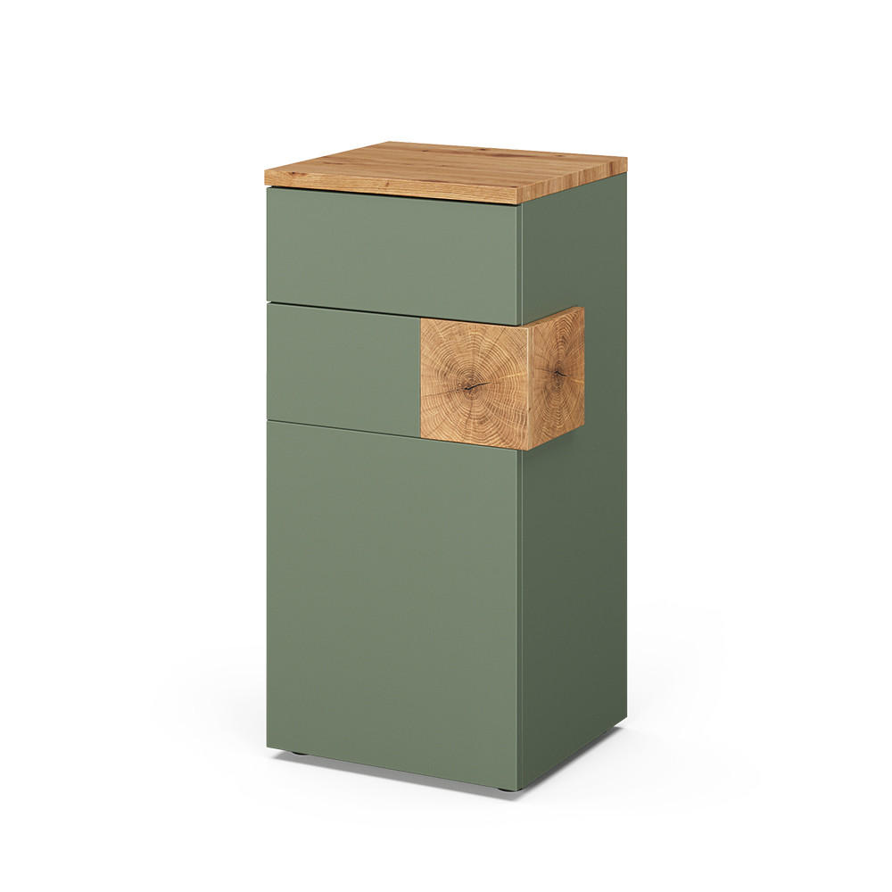 MIDISCHRANK Eden Grün/Artisan 40 x 84 cm - Hellgrau/Grün, Holzwerkstoff (40/84/37cm) - Vicco