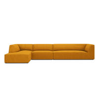 ECKSOFA links Ruby aus Cord gelb 5 Sitzplätze - Gelb, Textil (180/366cm) - Micadoni