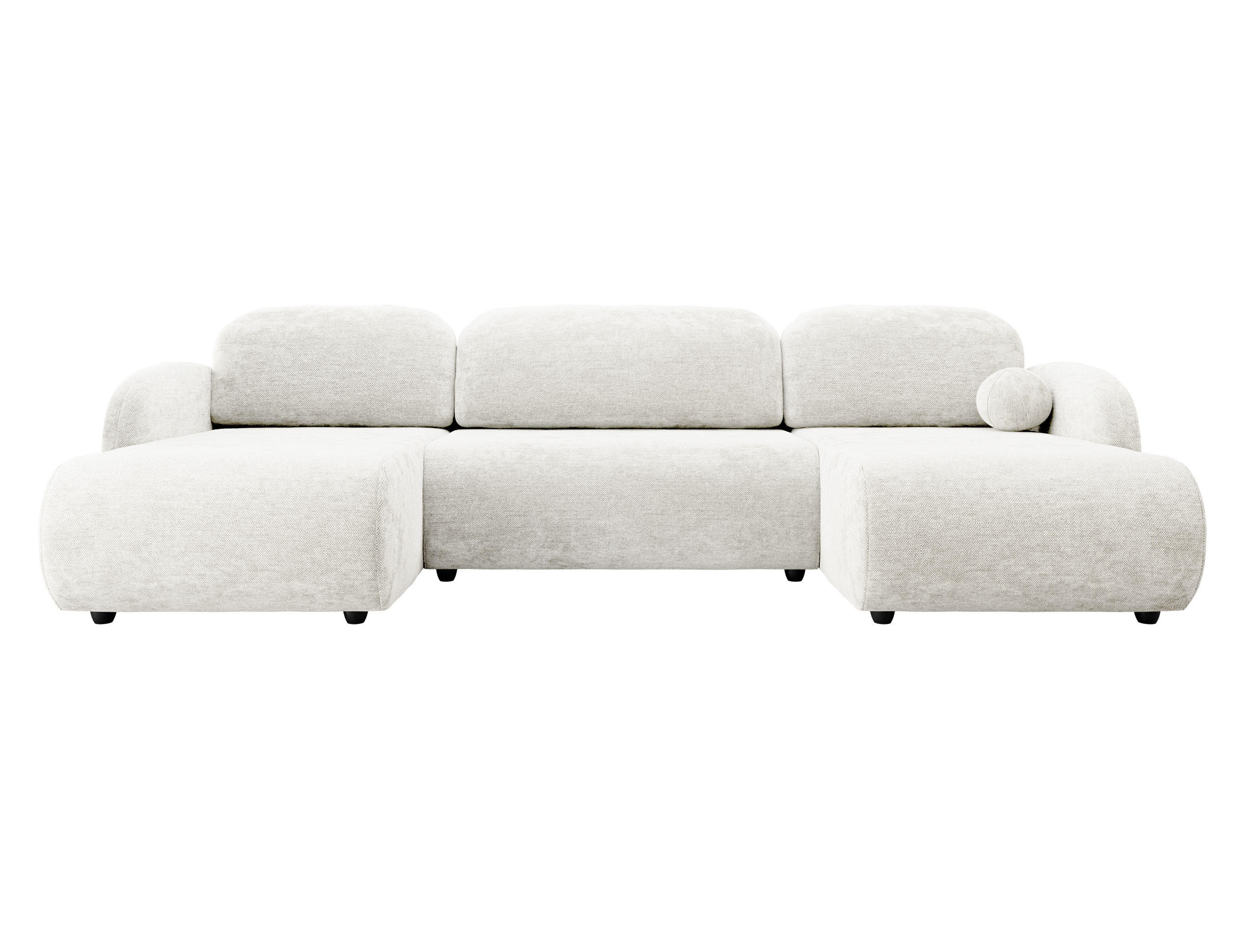 WOHNLANDSCHAFT Dream U - Creme/Schwarz, Holz/Kunststoff (318/88/160cm) - MIRJAN24