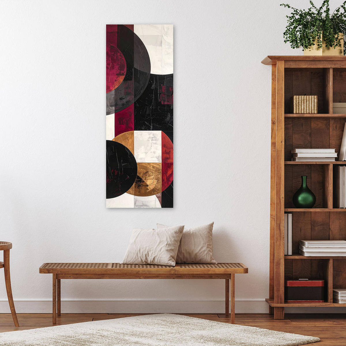 LEINWANDBILD 3D und geometrisch 50x150cm - Rot, Textil (50/150cm) - Feeby