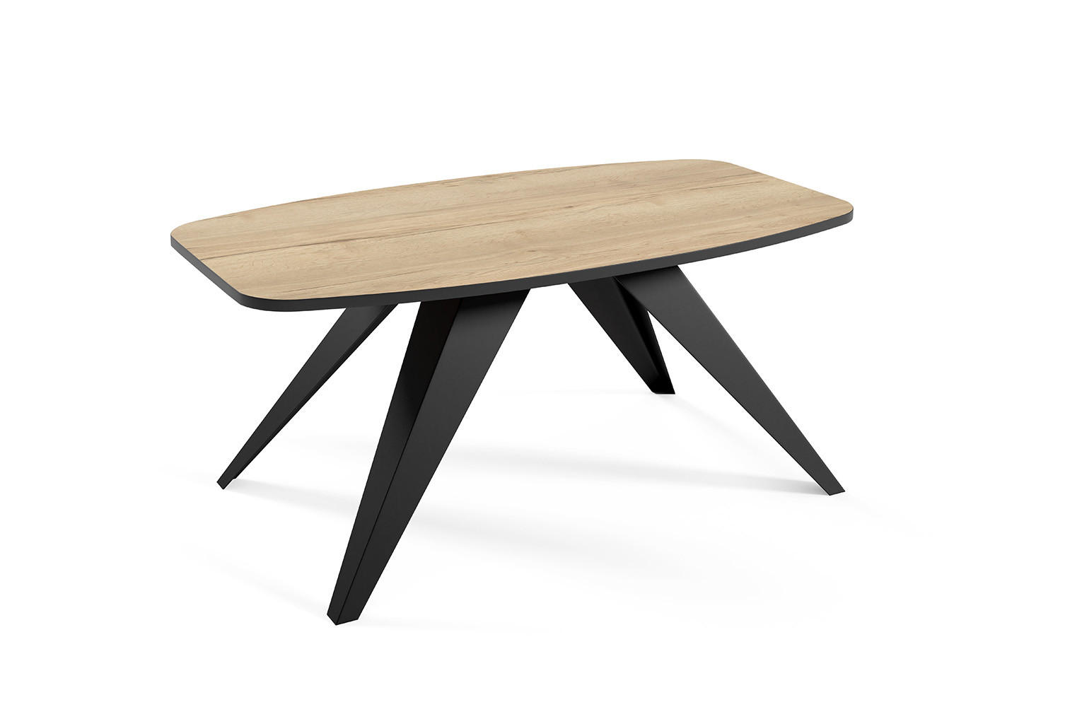 COUCHTISCH Luna Halifax Eiche Natur / Schwarz 120 / 60 / 48cm - Alteiche/Schwarz, Holz/Holzwerkstoff (60/120/48cm) - Feldmann-Wohnen