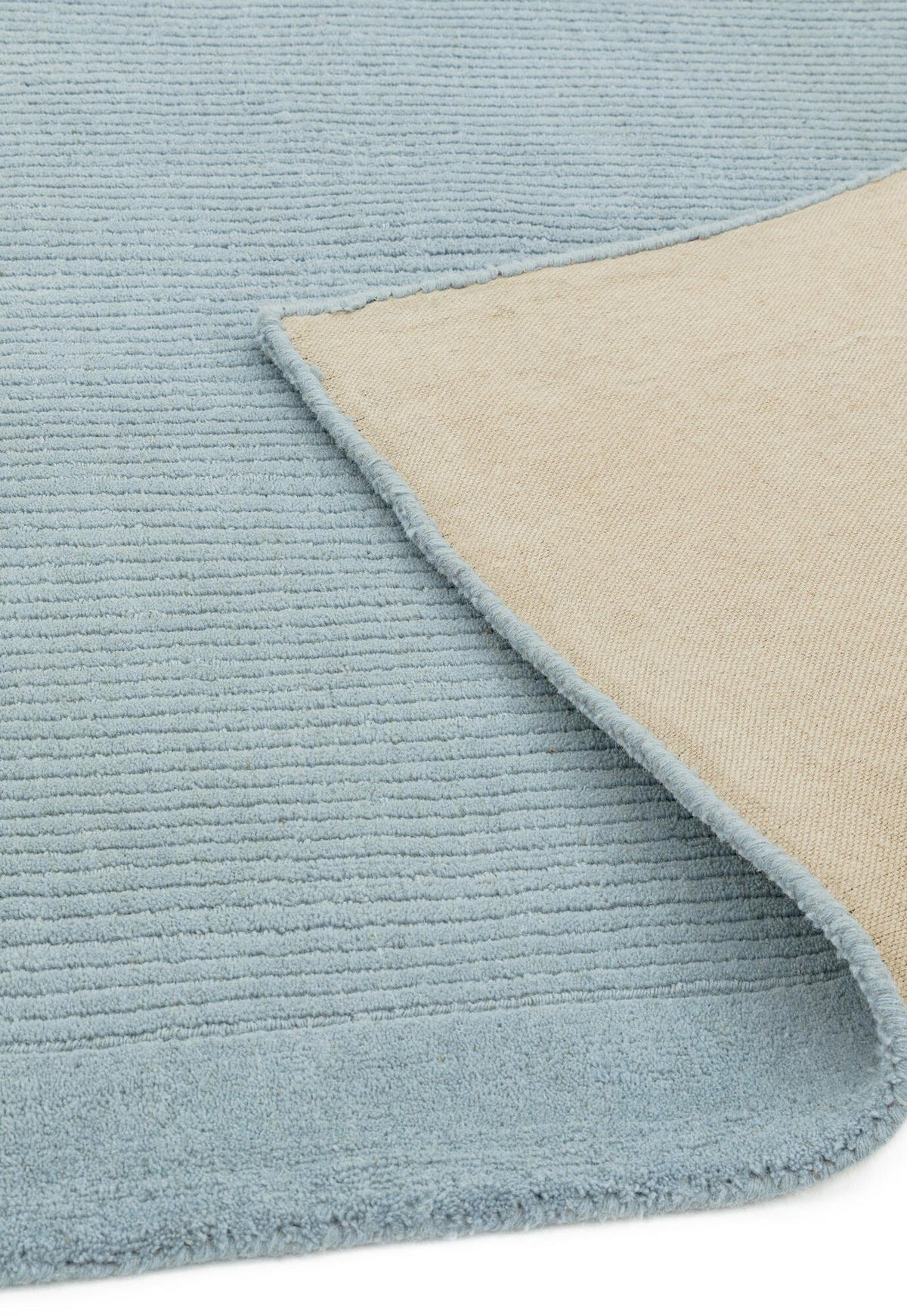 TEPPICH Schurwolle handgewebt mit Bordüre modern STOW, Hellblaugrün 200x290 cm - Hellblau, Textil (200/290cm) - KADIMA DESIGN