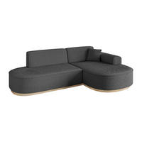 ECKSOFA Ottomane Rechts MARI-L1-v1 - 243x171x83 cm Grau Bouclé - Grau, Holzwerkstoff/Textil (171/243cm) - ALTDECOR