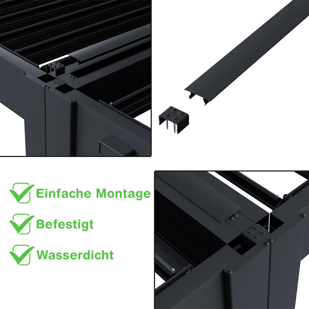 TERRASSENÜBERDACHUNG Deluxe 6 x 7 M + Verbindung 3 M Pavillon Aluminium - Weiß, Metall (600/255/700cm) - WEIDE