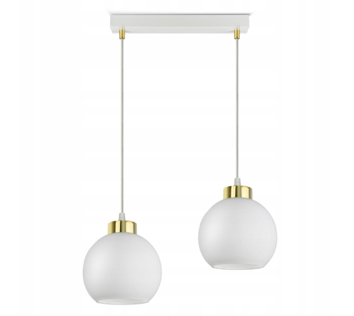 PENDELLEUCHTE GOLDGLAS - Goldfarben/Weiß, Glas/Metall (14/40/80cm) - kiki design