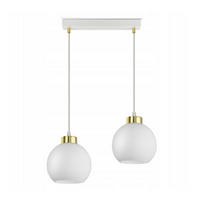 PENDELLEUCHTE GOLDGLAS - Goldfarben/Weiß, Glas/Metall (14/40/80cm) - kiki design