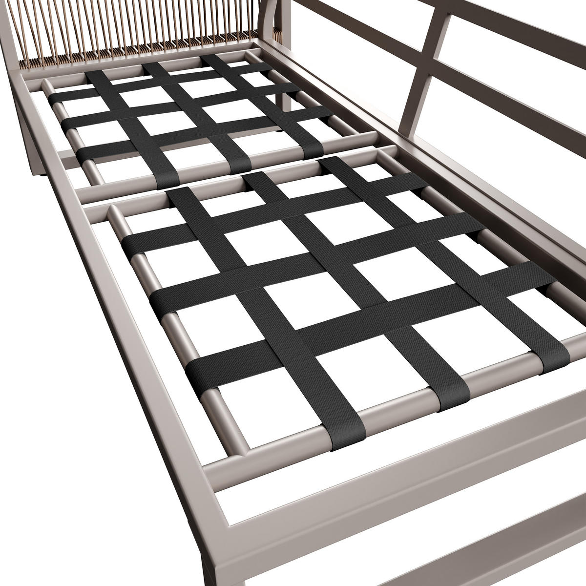 GARTENMÖBEL 123x68cm beige aus Metall und Polyester - Beige, Metall - Modfu