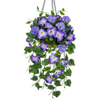 KUNSTBLUME Hängende Morning Glory 70 cm Blau - Multicolor, Textil (22cm)