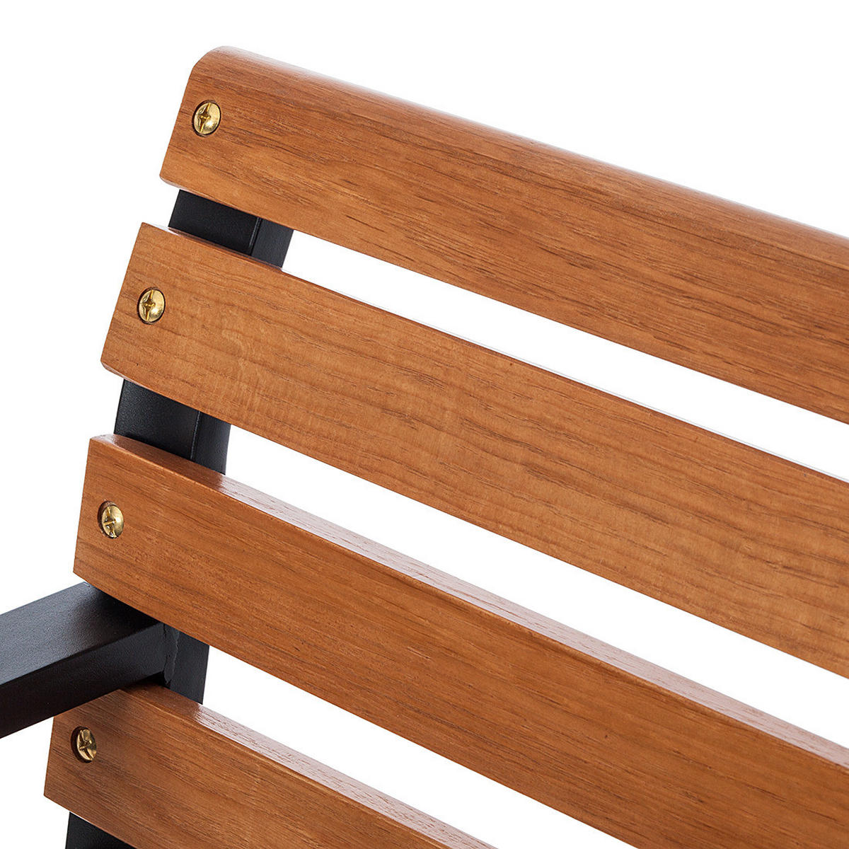 GARTENBANK - Massivholz - Schwarz/Braun, Holz/Metall (122/80/63cm) - home24